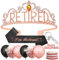 Ruhestandsgeschenke für Frauen, Ruhestandsdekorationen, Frauen, rotgoldene Krone im Ruhestand, Kristall-Tiara, I'm Retired Glitzerschärpe, Happy Retirement Ballons, Dekoration, Abschiedsgeschenke