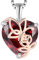 YL Collier Rosé Cœur Argent 925 taillé Janvier Pierres de Naissance Grenat Rosé Pendentif pour Femme