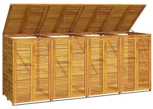 vidaXL Mülltonnenbox für 4 Tonnen 280x89x117 cm Massivholz Akazie