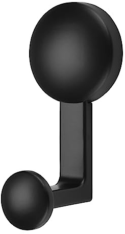 SOTECH Garderobenhaken GRIO Höhe: 96 x Breite: 45 mm schwarz matt | Kleiderhaken modern aus Zinkdruckguss stabiler Wandhaken auch für schwere Handtücher
