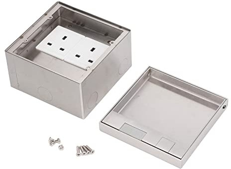 Stainless Steel 3 Hole Sockets Connection Box Recessed Power Strip for Flush Mount Home