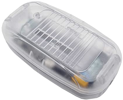 LED Fußdimmer 631040 Transparent – 230 V – 1–100 W – für dimmbare LED & Glühlampen – Schieberegler mit Betriebsanzeige – Schnurdimmer IP20 für Innenräume