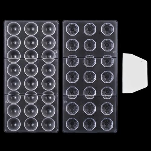 Binwat Chocolate Candy Mold PC Polycarbonate Chocolate Making Mould (Semicircle+Diamond)