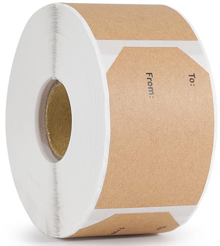 500 Stk 4x6CM Kraft Geschenketikett Klebeetiketten für Weihnachten Weihnachtsaufkleber zum Beschriften, Thanksgiving, Geburtstag, Geschenke von und an, Geschenketiketten, klebrige Etiketten