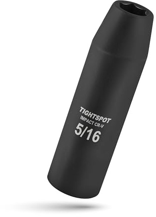 Tightspot 1 2 Inch Drive 5 16 Inch Deep Impact Socket with Anti Rounding 6 Point Design, Heat Treated CRV Steel