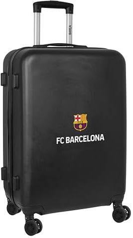 safta F.C. Barcelona, 3. Ausrüstung, Kabinenwagen 24 Zoll, Koffer mit Rädern, Sicherheitsschloss, Leichter Koffer, 40 x 26 x 63 cm, Schwarz, Schwarz, Estándar, Casual