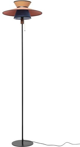 Kare Design Stehleuchte Riva, Schwarz, Stehlampe, Stahlgestell, Baumwoll Schirm, handgearbeitet, Leuchtmittel nicht inklusive, 160x45x45 cm (H/B/T)