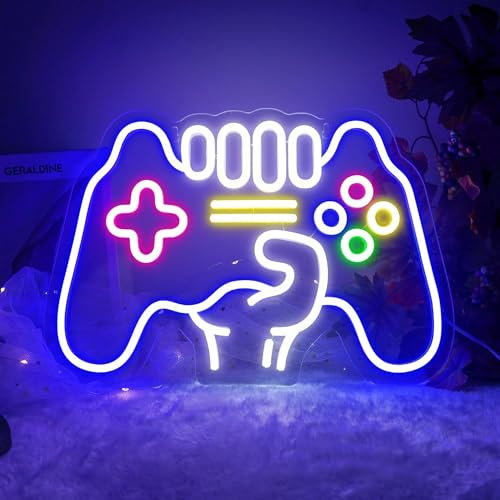 Gioco Insegne al Neon, USB Luci al Neon gamepad Wall Art per Camera da Letto Sala Giochi Decorazione per Feste Regalo per Bambini und Gamer
