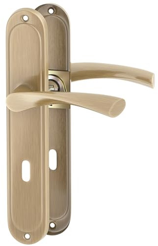 ERGO line ROMA garnitures de porte classiques, bronze, poignée pour porte d’intérieur ensemble de poignée avec rosette longue, garniture de porte, poignée, tige carrée de 7 mm