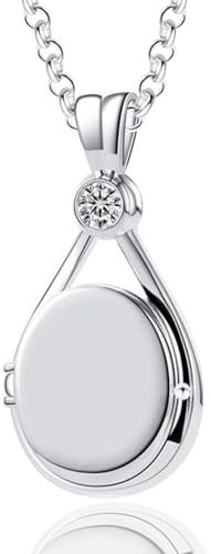 Aidenn h2o plötzlich meerjungfrau kette Halskette mit Mermaid Melody Weißer Zirkon Medaillon Anhänger, Personalisierte Amulett für Bilder Geschenk für Frauen Teenager Mädchen