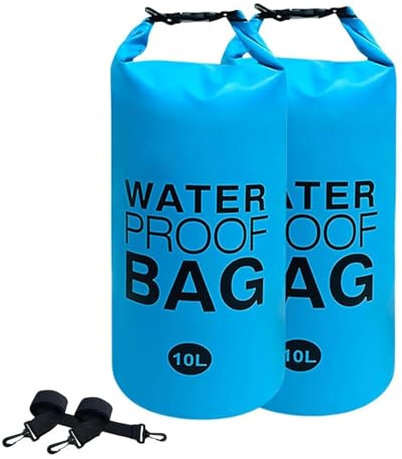 LearnLyrics Poolleiter-Gewichte, schwimmende Trockentasche, Schwimmbad-Treppengewichte, 10 l, robuste Pool-Sandsäcke, Nylongriff, geeignet für oberirdische / im Boden befindliche Pools, Hellblau (2