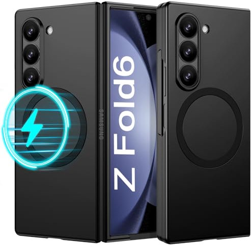 YINLAI für Samsung Galaxy Z Fold 6 Hülle Kompatibel mit MagSafe,Handyhülle Samsung Z Fold 6 Magnetische Stoßfest schlanke Cover Case Schutzhülle für Samsung Galaxy Z Fold 6 5G 7.6 Hülle 2024,Schwarz