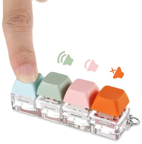 LLOUSSAK Keyboard Fidget Keychain, Quiet Linear Clicky Sensory Keyboard for Adults to Relieve Stress
