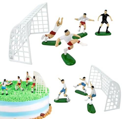 Football Team Cake Topper, Soccer Cake Topper Decorations, Football Team Scene Ornaments, Cake Goal Post Topper, Soccer Ball Cake Topper, Cake Decoration, Football Themed Supplies Cake Topper