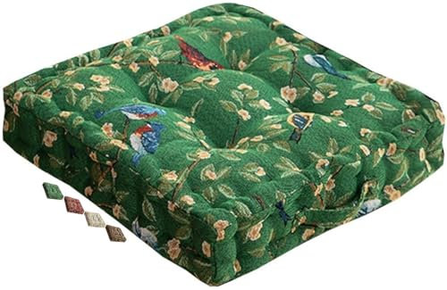 ILiemao Sitzkissen für Stuhl Garten, Dickes sitzkissen mit Griff für Boden draußen, große sitzkissen für Boden, stuhlkissen 40x40, sesselauflagen, bodenkissen, sitzauflage Gaming Stuhl(Green)