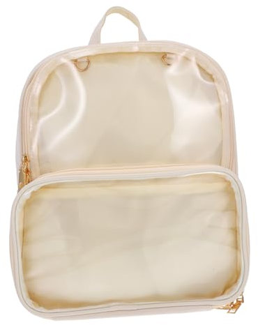 SOIMISS Stylischer Transparenter Jelly Rucksack Mit Verstellbaren Riemen Beige Für Teenager Mädchen Jungen Schule Und Reisen