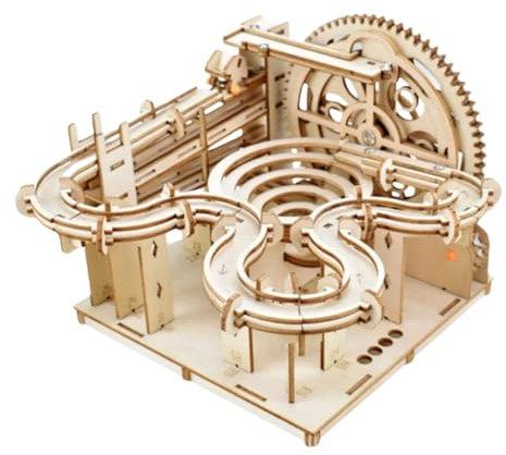 3D Wooden Puzzle Mechanical Manual Model Building Kit Marble Run with 4 Balls for Adults Teens Gift