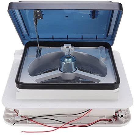 IUBGFTO ventilation fan RV Roof Ventilation Exhaust Fan, Caravan Reversible Exhaust Fan, Low Noise RV Air Ventilation Ceiling Fan, with 14 Semi-transparent Cover Lid powerful bathroom ext,No LED