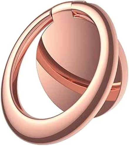 Phone Ring Holder, Multi-function 360 Mobile Phone Loop Kickstand Universal Cell Phone Finger Grip Ring, Magnetic Car Mount Ring Stand Compatible with All Type Of Smartphones (Rose Gold)