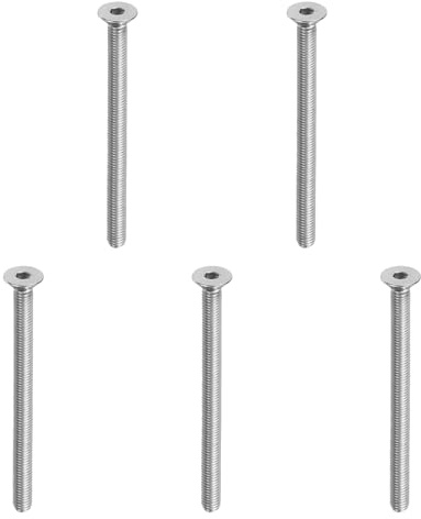 PATIKIL M8x100mm Flachkopf Senkschrauben mit Innensechskant Set, 5 Stück 6,8 Stärke 304 Edelstahl 18-8 Senkkopfschrauben mit Vollgewinde, Metrisch Flachkopfschrauben für Industrie Büro