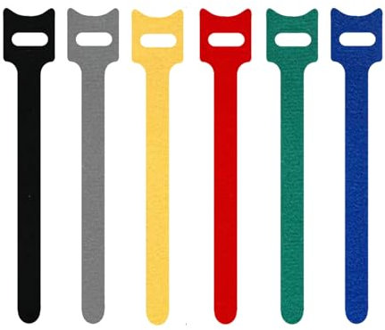 60PCS Cable Ties, Reusable Cable Straps Adjustable Releasable Hook and Loop Cable Straps Organiser Multi-Purpose Tie Wraps Fastening Straps for PC Computer Electronics Home Office Cable Organiser