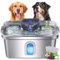 Fuente de agua para perros grandes, fuente de agua de acero inoxidable de 7 L