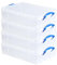 Really Useful Box Plastic Storage 24.5 Litre Clear (Pack Of 4)
