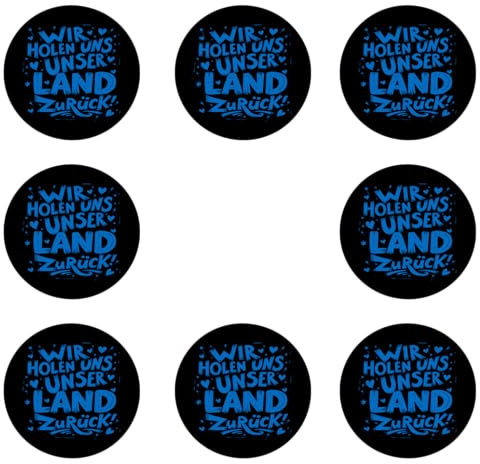 Sammys Shirt Store 8 Stück Aufkleber 4cm rund Wir Holen Uns unser Land zurück Sticker Sparpack gut haftend Aktiv Werden