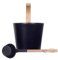 Cubo de sauna de aluminio con cucharón y reloj de - cubo sauna de metal - cubo de infusión set 3 piezas. Cubo para sauna - Cubo ligero con mango de babú - Cubo de aluminio para