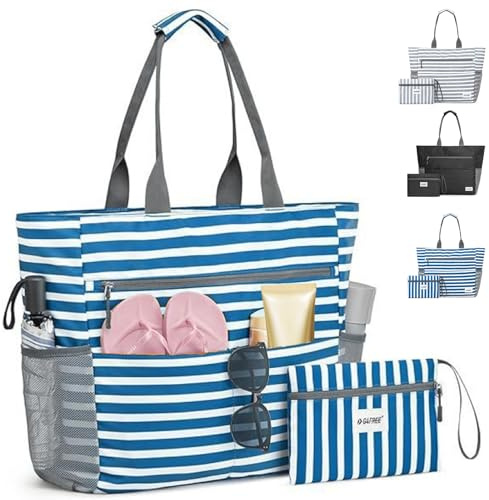 LUKIUP Strandtasche Familie, XL Badetasche mit mini Badetasche, Beach Bag Einkaufstaschen für Reisen Einkaufen und Alltag