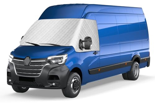 Auto Windschutzscheiben Abdeckung Kompatibel mit Renault Master 2010–2023, Sonnenschutz Frontscheibe Thermomatten, Externe Thermo Scheibenabdeckung Windschutzscheibenabdeckung