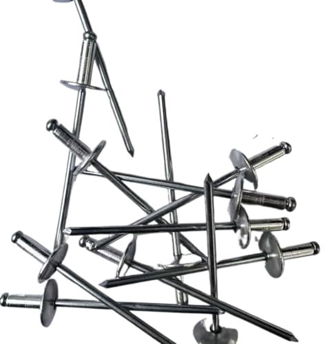 Universalniete, Aluminium-Kernziehniete mit großer Krempe, Zugniete mit großem Kopf, Zugniete, großer gewöhnlicher Nagel.