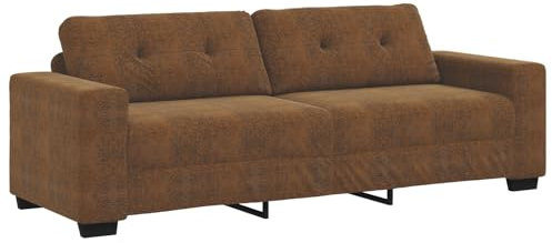 vidaXL Sofa mit Kissen Braun Kunstleder & Holz, Stilvolles rechteckiges Sofa, gemütliche Couch fürs Wohnzimmer, Moderne Sitzlösungen für drinnen, vielseitige Stile.