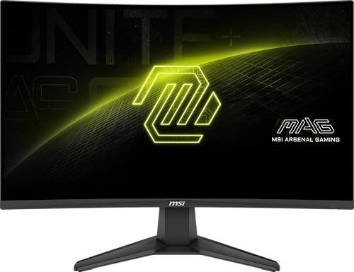 MSI mag 276CF E20 27-Inch 1920 x 1080 (FHD) Gaming Monitor, 200Hz, Adaptive-Synch, HDMI, DisplayPort, VESA Mountable, Tilt, Height Adjustable, Speaker, 0.5ms, Black
