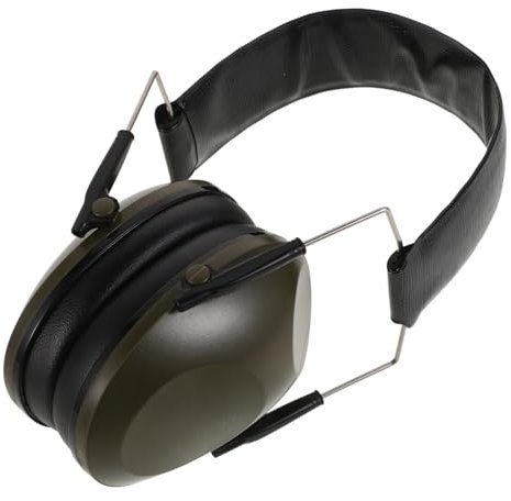GAROZATION Noise Cancelling Ear Muffs Green Industrial Hearing Protection Headband for Shooters and Lawn Mowing Work Soundproof Ear Defenders Foldable Design