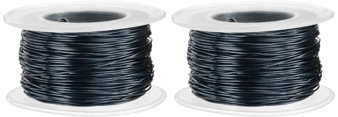 QUARKZMAN 2 Stück 20 Gauge Basteldraht Aluminiumdraht 0,8mm x 30m (D x L) Flexibler Biegsamer Aludrahter Metall Schmuckdraht Blumendraht für Schmuckherstellung Modellieren Basteln, Schwarz