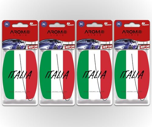 Italienischer Duftbaum – Frischer Duft für Auto, Büro und Zuhause Italien Duftanhänger 4-er Pack Duftbaum in den Düften New Car, Black ice, Vanilla, Cherry (New Car, 4er Set)