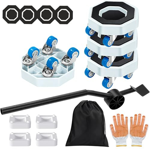 FALUCKYY Furniture Mover Sliders with Wheels, Furniture Lifter Slider | 360° Rotating Universal Wheels Set for Washing Machine,Sofa, Bed,Cabinet,350kg Max Load Capacity, Moving Heavy Furniture Tool
