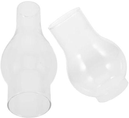 TOPPERFUN 2stücke Glasrohr Für Öllampe Lampenschirm Für Petroleumlampe Klare Glasabdeckung Für Öllampe Kleine Ersatzabdeckung Für Petroleumlampe Öllampenteile Ersatz-glaskamin Für Lampenabde