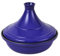 HAJHI Émaillé Fonte Tajine Marocain pour Mijoter Ragoûts Plats Mijotés Plat Tajine avec Couvercle Conique Sans Eau pour Gaz Plaques de Cuisson(24cm,Blue-A)