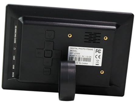 BUGUUYO Cadre Photo Numérique 7 800x480 avec Écran LED, Contrôle par Boutons, Haut-parleurs Intégrés, Support USB Jusqu'à 32gb pour Bureau ou Mur