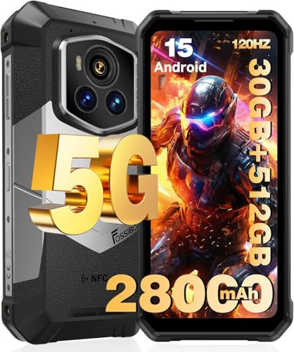 FOSSiBOT F101P Rugged Smartphone 10600mAh, 123dB Altoparlante, Telefono Indistruttibile, 7GB+64GB/1TB, 5.45 HD+, Fotocamere da 24MP+8MP, IP68/IP69K/Dual SIM/GPS (Gold)