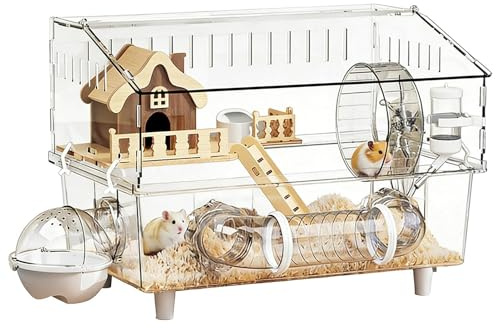 Großes Nagerheim 2-stöckiges Acryl-Kleintierhaus mit klaren Wänden