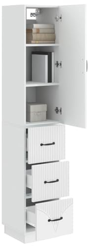 vidaXL Schrankset 2 pcs Hochglanz Weiß 33 x 34,5 x 87 cm Holzwerkstoff, Effiziente Aufbewahrung, Moderner Schrank mit Schiebetür, Vielseitiger Organizer für Büro und Haushalt