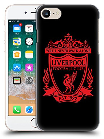 Head Case Designs Offizielle Liverpool Football Club Schwarz 2 Crest 1 Harte Rueckseiten Handyhülle Hülle Huelle kompatibel mit Apple iPhone 7/8 / SE 2020 & 2022