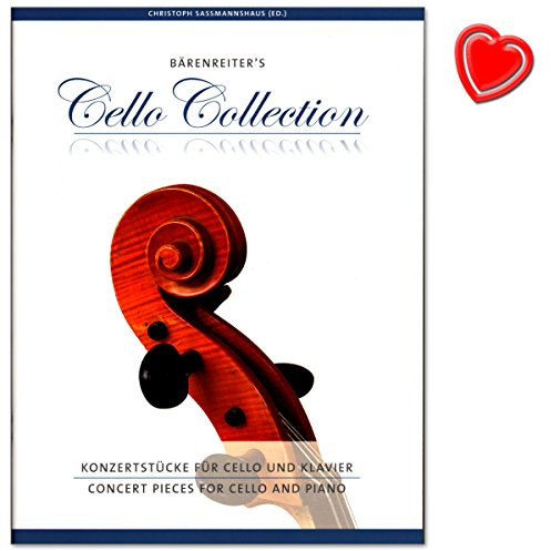 Konzertstücke für Cello und Klavier - 18 wirkungsvolle und leicht einzustudierende Konzertstücke aus Barock, Klassik und Romantik - Sammelband mit bunter herzförmiger Notenklammer