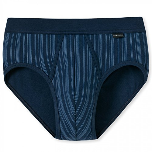 SCHIESSER Herren Sportslip mit Eingriff gestreift 2er Pack, Größe:7/XL;Farbe:Navy (815)