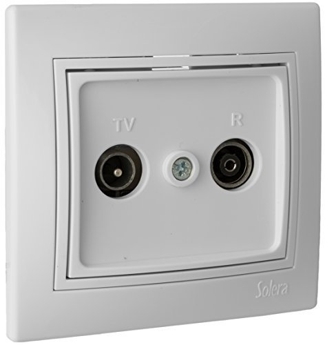 Toma DE SEÑAL para TV Y Radio Color Blanco MONOBLOC 83X81MM S. Europa SOLERA