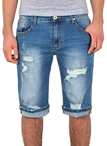 ESRA Herren Jeans Shorts Kurze Hosen Bermuda-Shorts Sommer Hose Jeans-Shorts A370