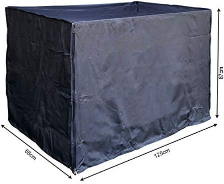 QUICK STAR Gitterbox Abdeckung 125x85x87cm Schwarz Schutzhaube Abdeckplane